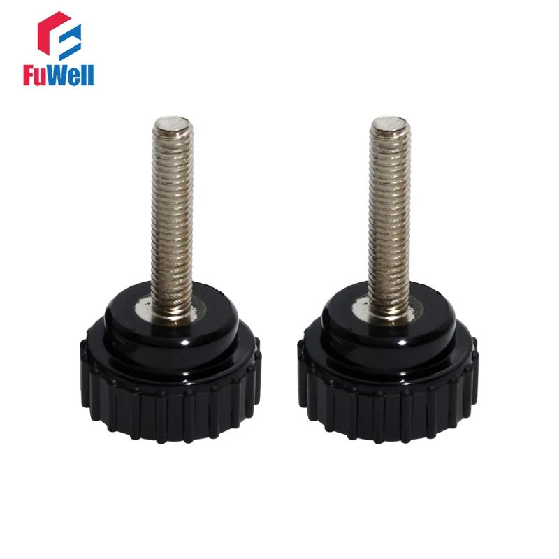 4 шт. M6x26mm рифленая Ручка Зажим бакелитовый винт Зажим для ручек затяните гайки ручка Мужская резьба Механическая Черная гайка для большого пальца
