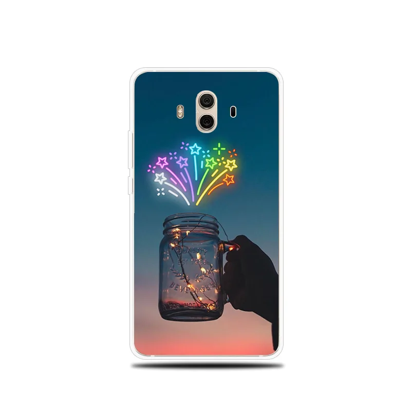Светящиеся бутылки с рисунком силиконовый чехол для телефона huawei mate 8 9 10 Lite Pro