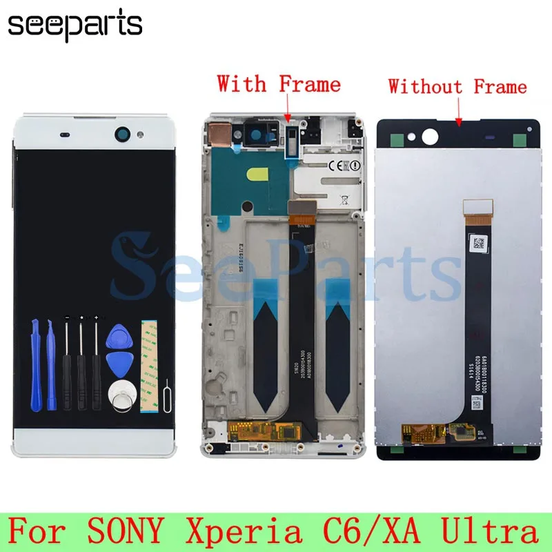 Замена сборки дисплея с сенсорным экраном для Sony Xperia C6 XA Ultra F3211 F3213 F3215 6,0 дюймов.
