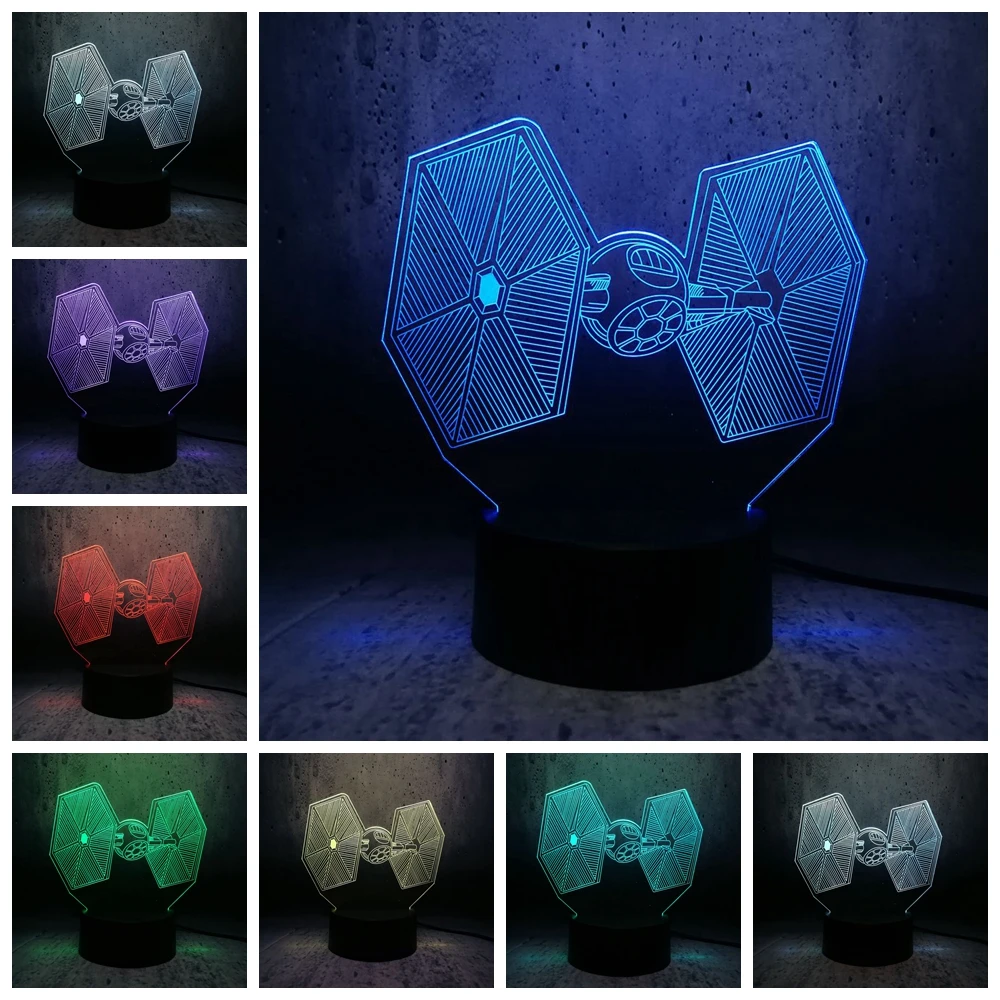 Горячая Распродажа Звездные войны космический корабль 3D Светодиодная лампа