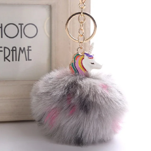 Единорог с помпонами плюшевая игрушка брелок peluche Единорог ключ кулон мягкие чучело игрушки дети девочки мешок повесить кулон Единорог - Цвет: 11
