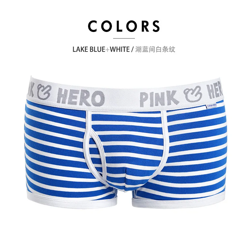 PINKHERO полосатые мужские боксеры с принтом, цветные дышащие хлопковые мужские трусы-боксеры, высококачественные мужские трусы, удобные мужские Трусы Calzoncillos - Цвет: lakes and blues