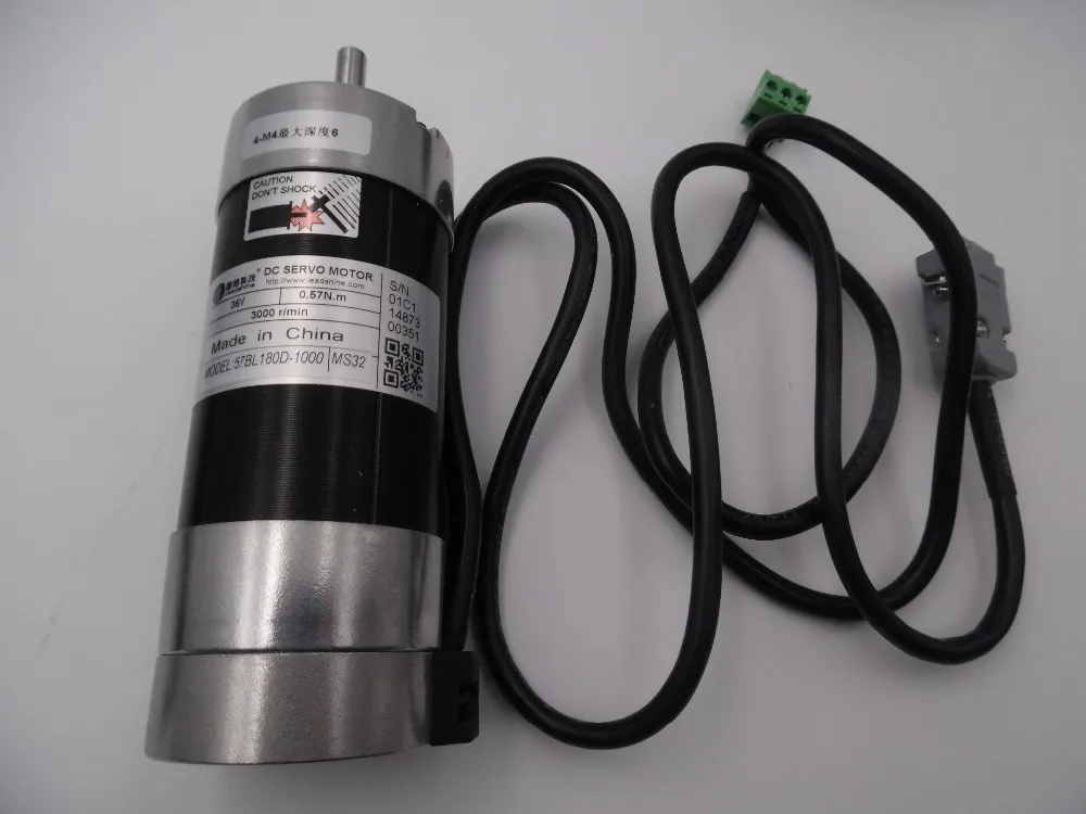 Leadshine 180 Вт бесщеточный Серводвигатель постоянного тока 57BL180D-1000 круглый фланец 36VDC 7A 0.57NM 3000 об/мин