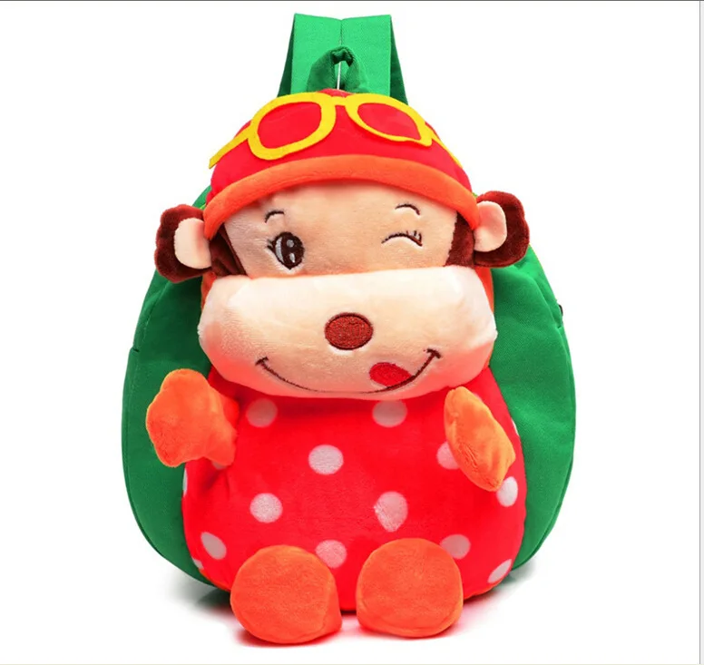 Plush Cartoon Kid Backpack cute glasses monkey Child School Bag For Boy Girl Baby mochilas infantis sac enfant | Багаж и сумки