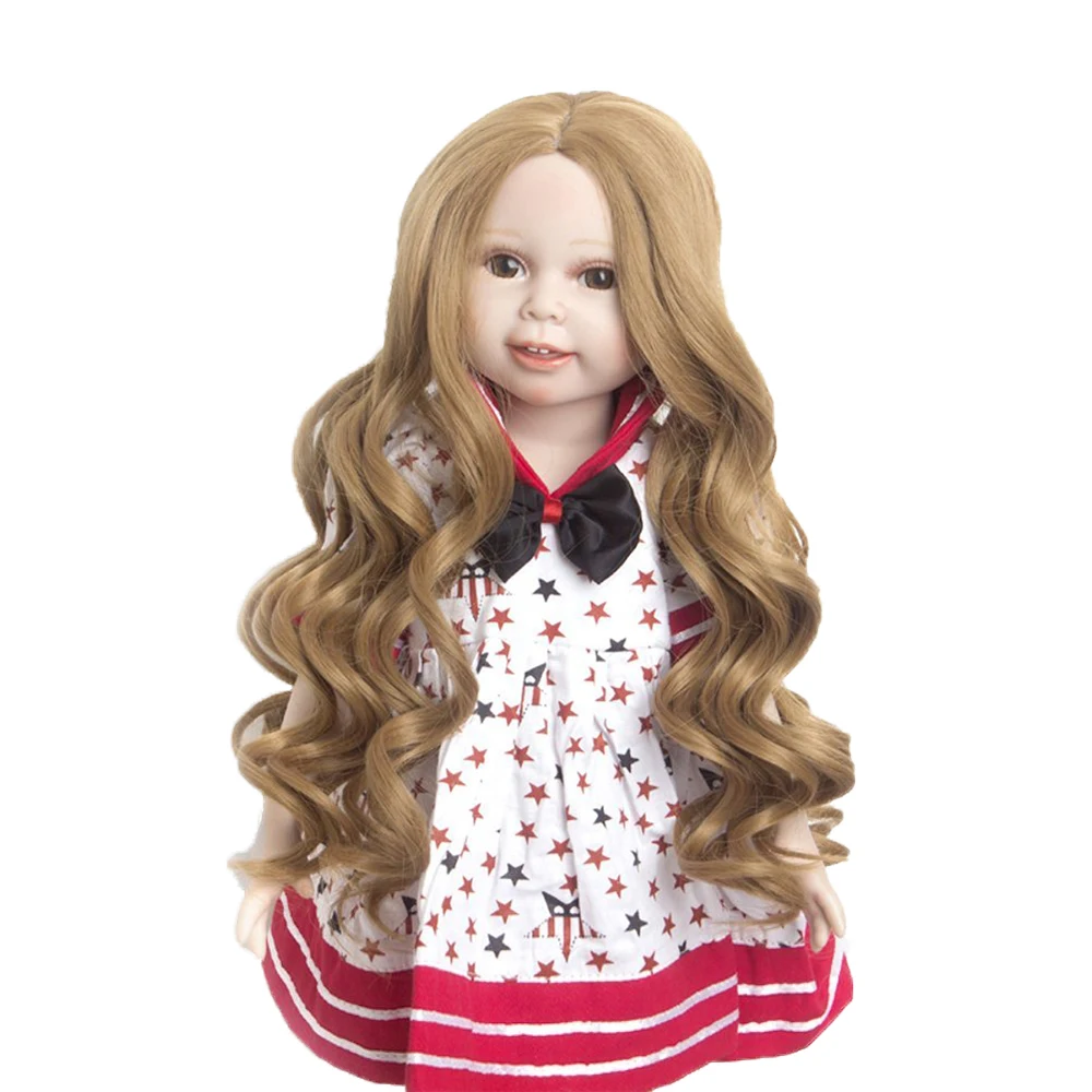 Hand Made Wigs Manufacturer Middle Parting 4color Long Curls Doll for American with 26cm Head Circumference | Игрушки и хобби
