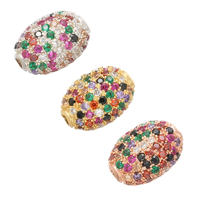 

ZHUKOU 10x14mm Oval Brass Candy Spacer Beads for Women Necklace earrings bracelet Jewelry Accessories Making Model: VZ224