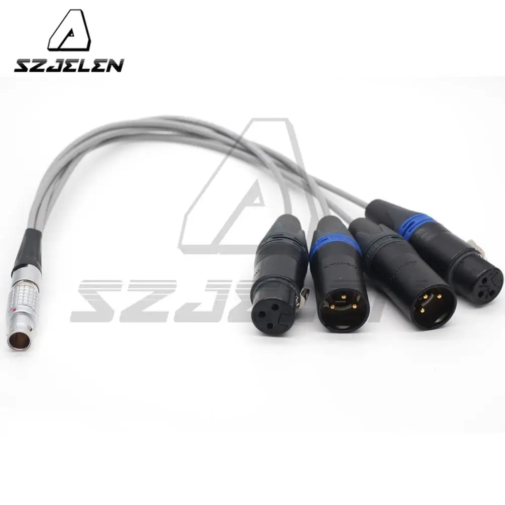 Atomos 10 Pin Elbow Male Plug To 4 XLR Breakout Audio Input 