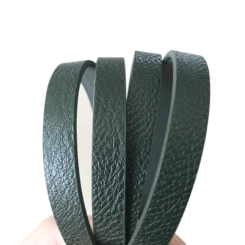 Dark Green XCHARMS 10 мм плоский из искусственной кожи шнур и Веревка Diy ювелирных изделий Аксессуары, модные украшения изготовление браслетов материалы - Цвет: Dark Green