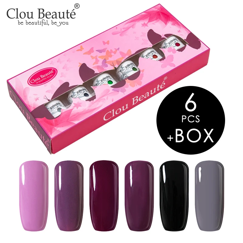 Clou Beaute 6 шт. гель лак для ногтей набор 8 мл Подарочная коробка УФ Гибридный гвоздь Art Vernis Полупостоянный впитывающий гель лак для ногтей - Цвет: ZH13-6pcs