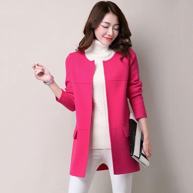 Женский трикотажный свитер большого размера с длинным рукавом Повседневный 2019