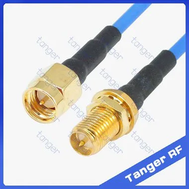 Tanger SMA мужчин RP-SMA женский прямой разъем с RG405 RG086 коаксиальный Соединительный синий кабель 8 дюймов " 20 см RF коаксиальный кабель с низкими потерями