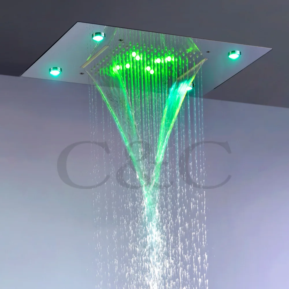 Современный цветной светодиодный смеситель для душа с насадкой и водопада|shower