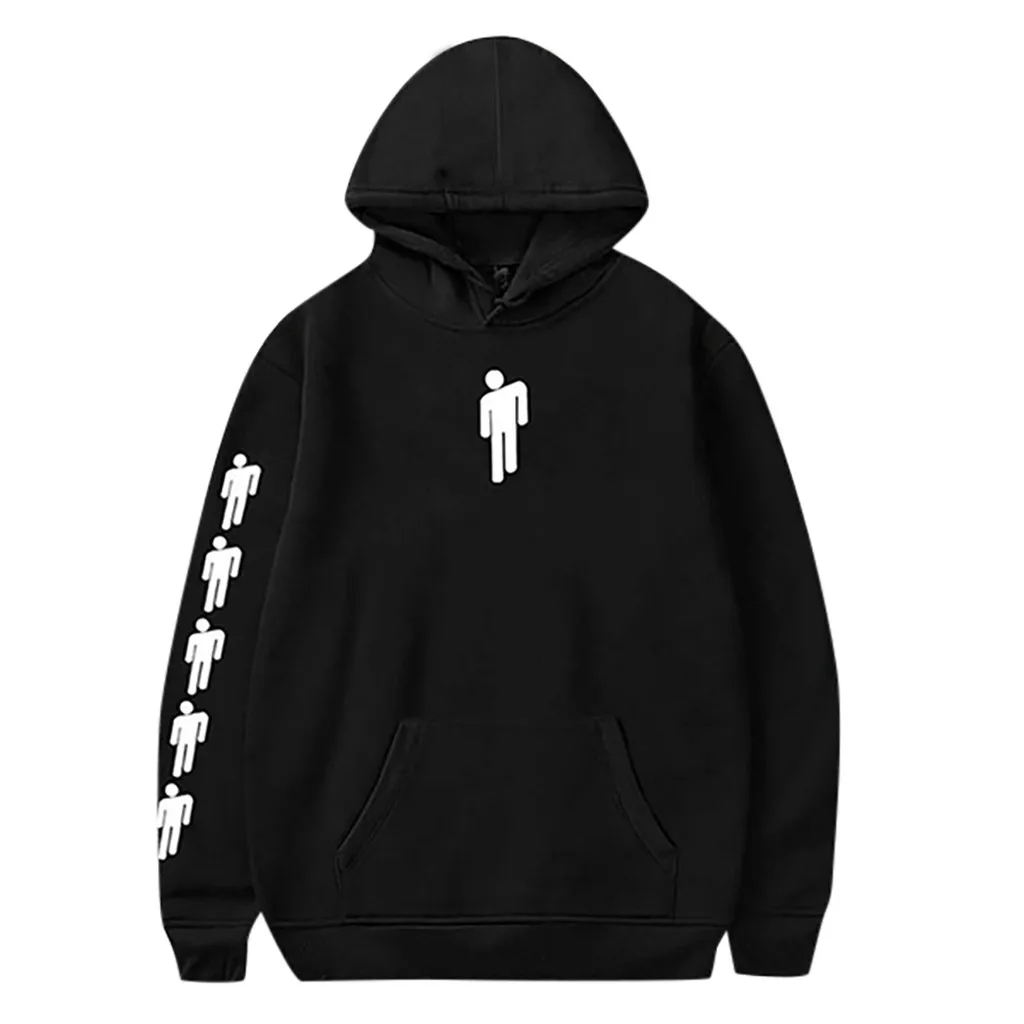 Billie Eilish, худи, Толстовка для женщин/мужчин, длинный рукав, с принтом, с капюшоном,, Повседневная Толстовка, Женская толстовка, moletom sudadera mujer - Цвет: Black