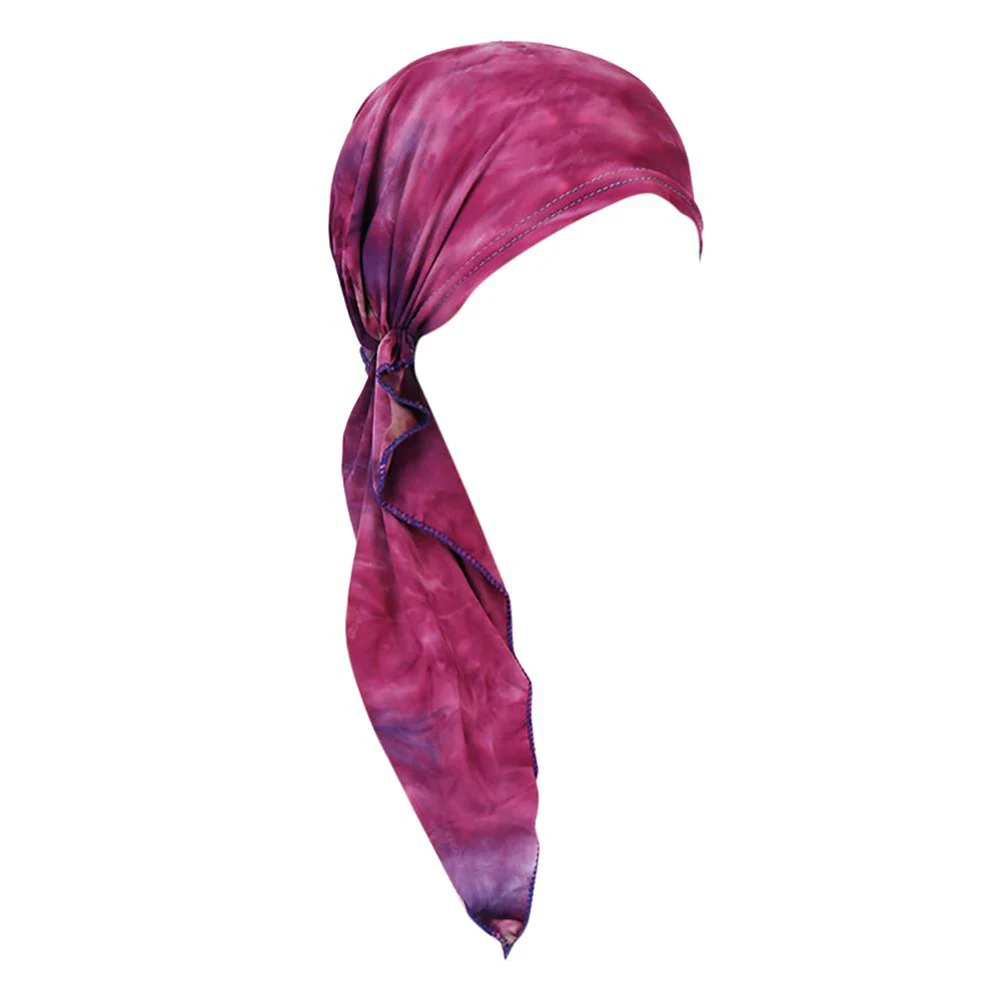 Новая мода Для женщин мусульманских стрейч тюрбан Tie-dye Chic Skullies &amp шапочки Рак
