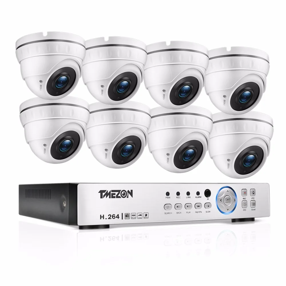 Купольная камера видеонаблюдения Tmezon HD 8 каналов 1080 P DVR шт. 1200TVL 720 домашняя