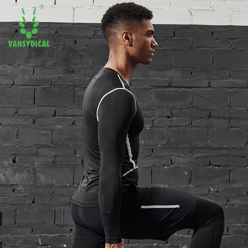 Vansydical мужские компрессионные колготки для бега спортивные топы с коротким