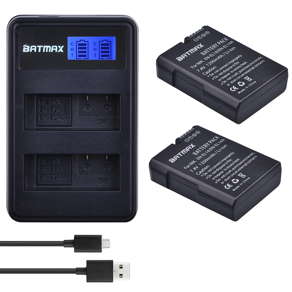 2X EN EL14 EL14a ENEL14 RU Батарея + ЖК дисплей USB Dual Зарядное устройство для Nikon D3100 D3200 D3300 D5100