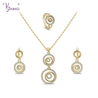 vanfi new fashion round necklaceearringsrings jewelry sets wedding bridal dubai gold color jewelry sets