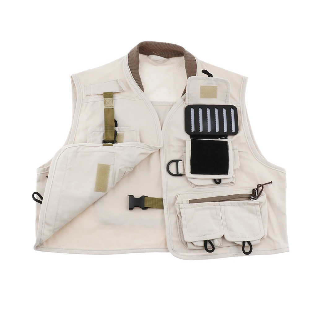 Детский уличный жилет для рыбалки нахлыстом Молодежный с несколькими карманами