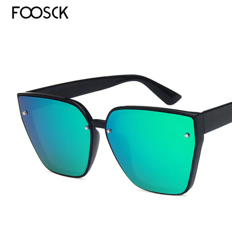 C4Green FOOSCK Oculos De Sol Feminino новые модные ретро дизайнерские Супер круглые очки кошачий глаз женские солнцезащитные очки Feminino UV400 - Цвет линз: C4Green