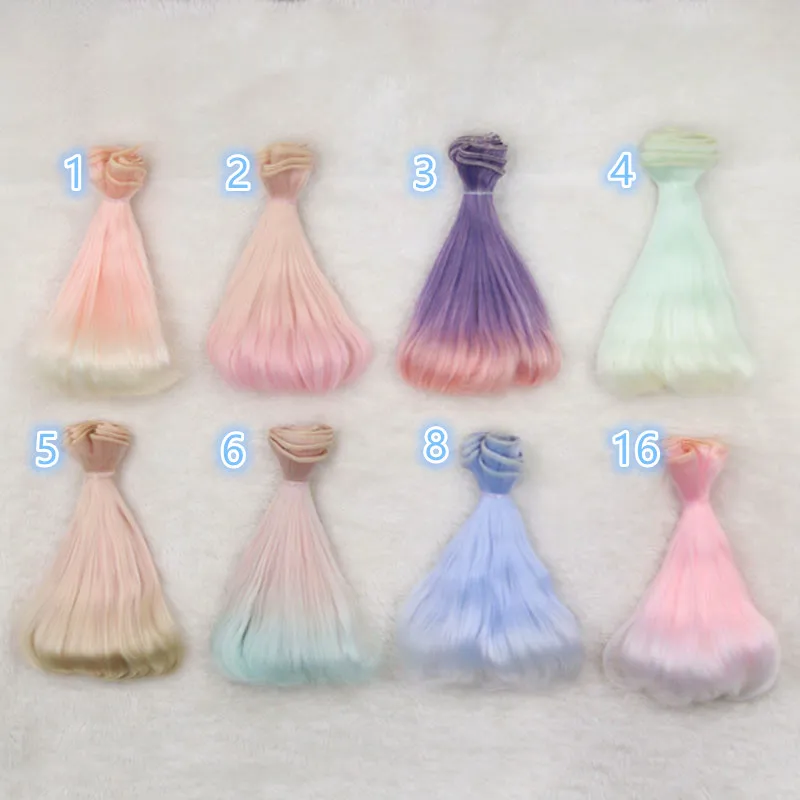 1 шт. 15 см парики для кукол градиентный цвет 1/3 1/4 1/6 BJD SD Chole Ye Luoli Doll полукруглые с