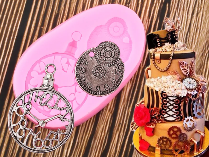 Clock Silicone Mold Watches Fondant Resin Fimo Clay Mould Cake Decorating Tools Kitchen Baking Chocolate Candy Moulds