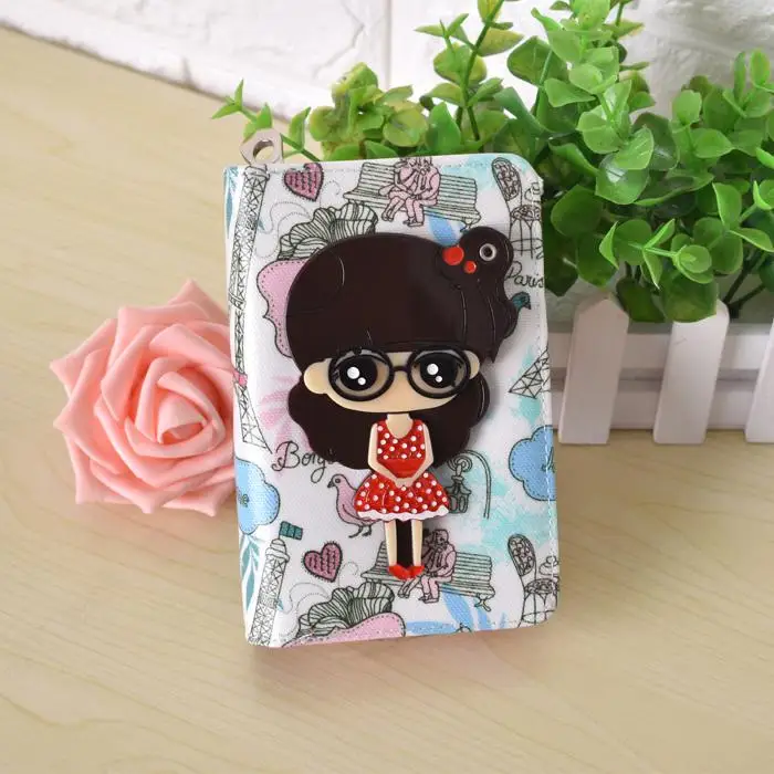 Милые кошельки hello kitty Doraemon Stitch с волшебным зеркалом, женский кожаный кошелек, клатч для девочек, женский кошелек, подарок для девочки - Цвет: medium
