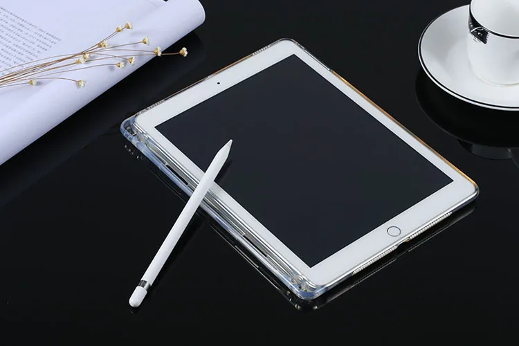 Чехол с держателем для карандаша iPad 9 7 чехол 2017 2018 / Air 1 2 прозрачный мягкий из ТПУ 5