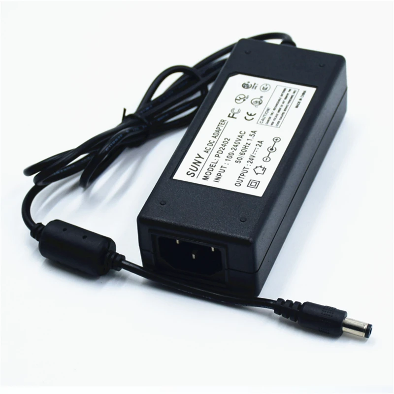 

24Vdc led strip 5.5*2.5,5.5*2.1 power adapter ,48W led light power supply 24V 2A ,100-240Vac input UL CE listed transformer