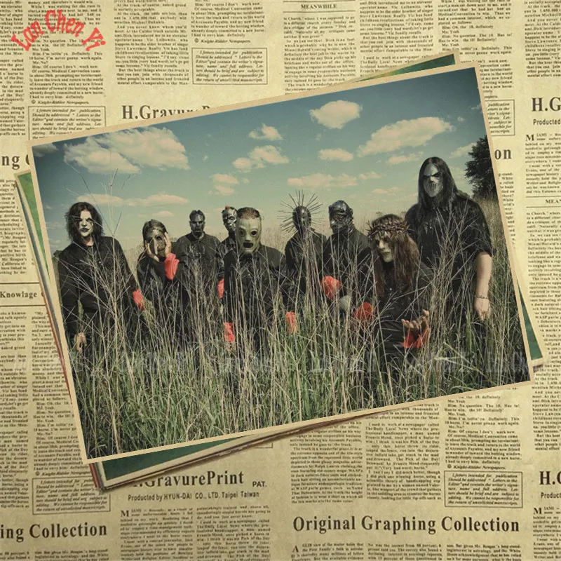 Slipknot Band Music Ретро плакат крафт бумага бумажная картина для украшения интерьера