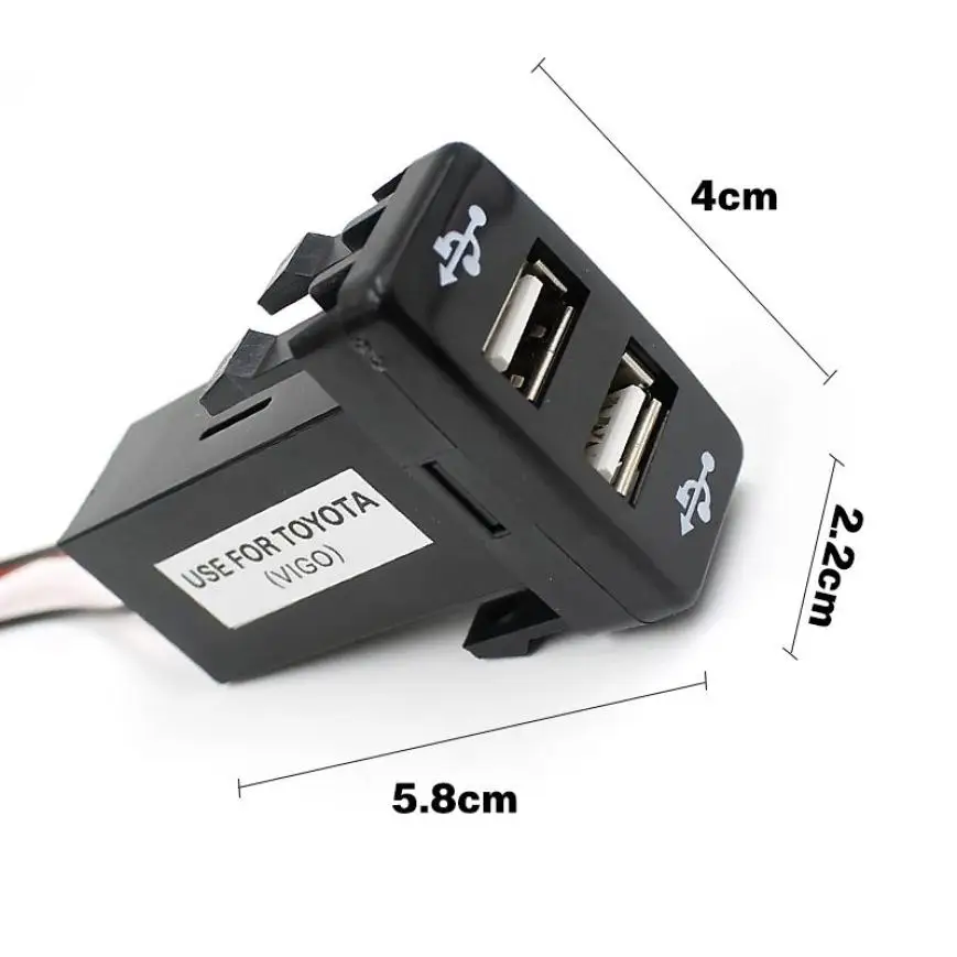 Автомобильное зарядное устройство для приборной панели с двумя USB портами 12 В до 5