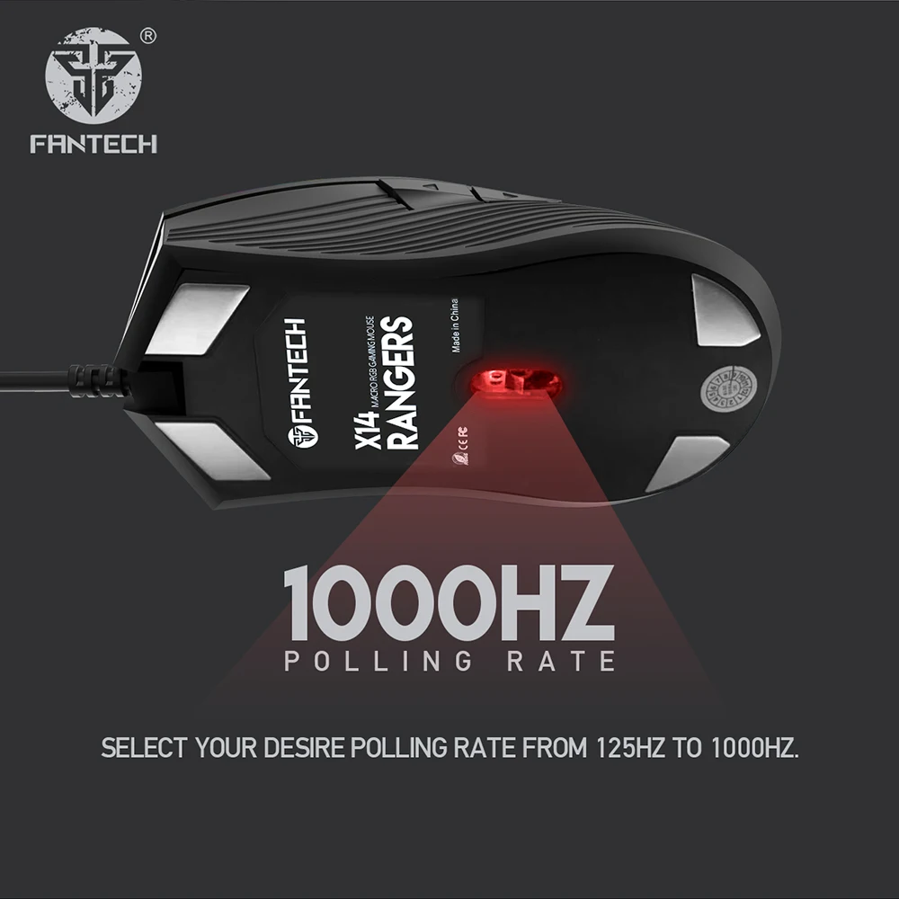 Новая игровая мышь Fantech X14 проводная USB 7 кнопок RGB светильник 4000 DPI