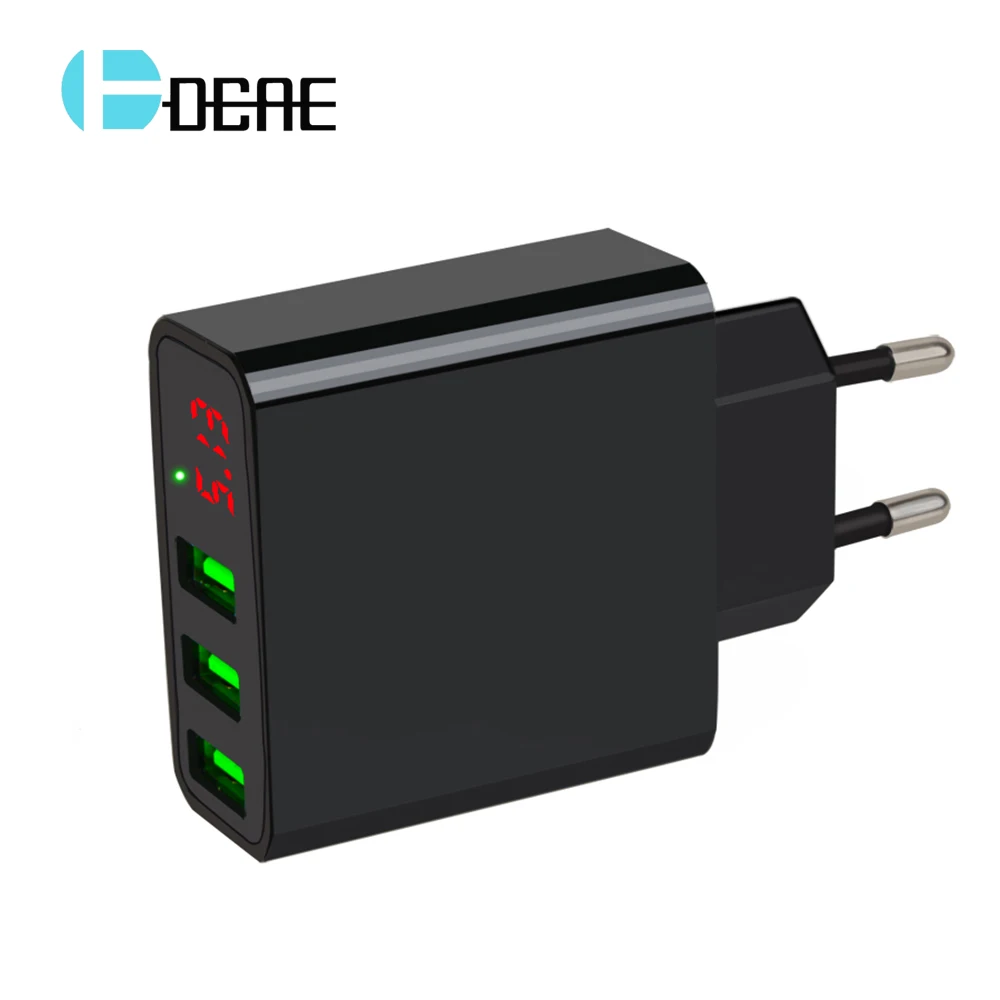 Зарядное устройство DCAE со светодиодным дисплеем 2/3 USB универсальное быстрое