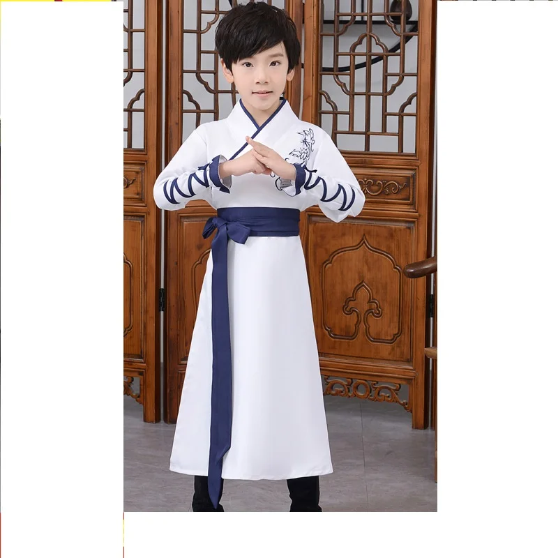 Hanfu костюмы для мальчиков и девочек в китайском стиле Детская школьная одежда