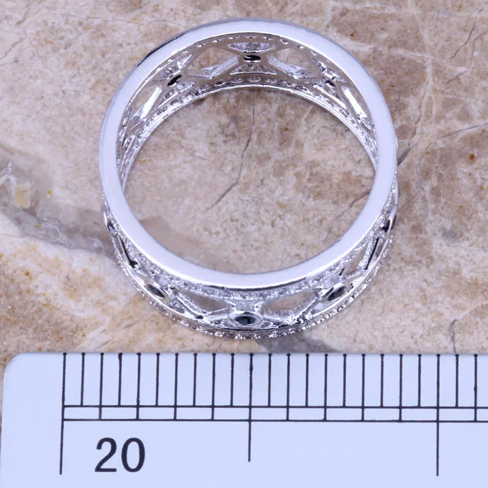 Кольцо с черным кубическим цирконием и белым Размер 6 / 7 8/9 R0501|ring size|jewelry ringsring size |