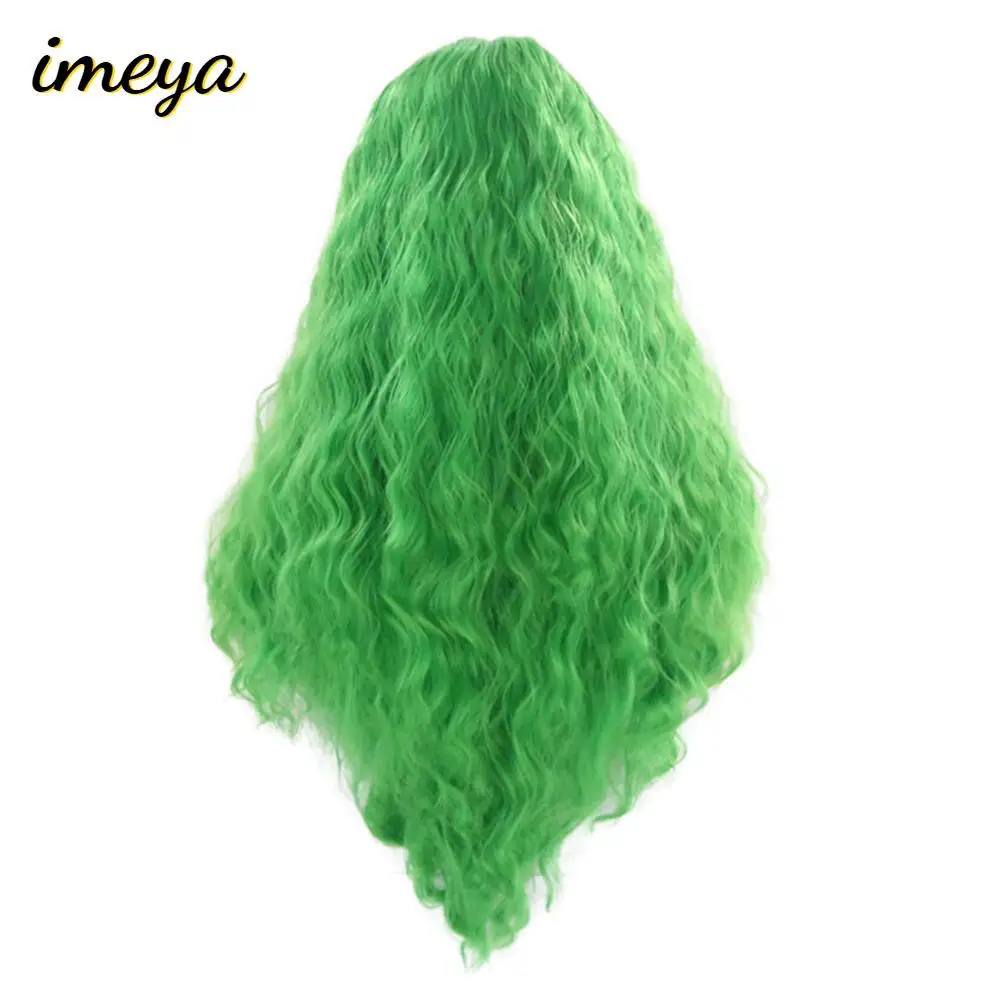 Длинные зеленые волнистые парики Imeya для косплея с боковой челкой 26 дюймов - Фото №1