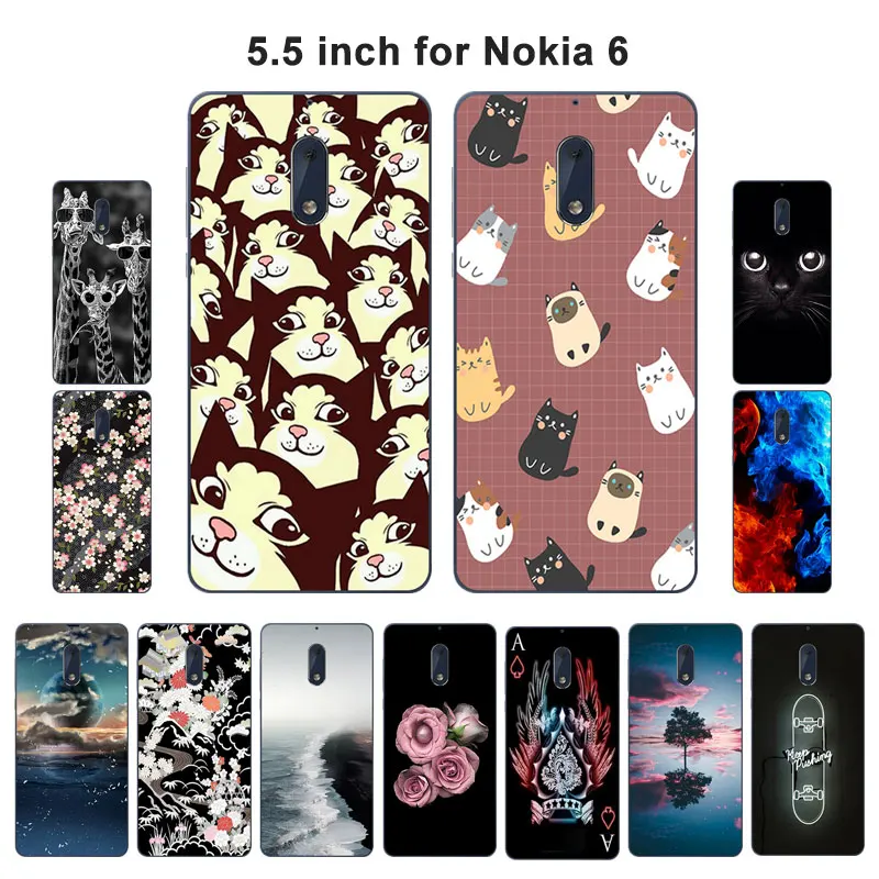 Чехол для Nokia 6 шесть мягких силиконовых чехлов из ТПУ чехол Blaze Painted Защитные