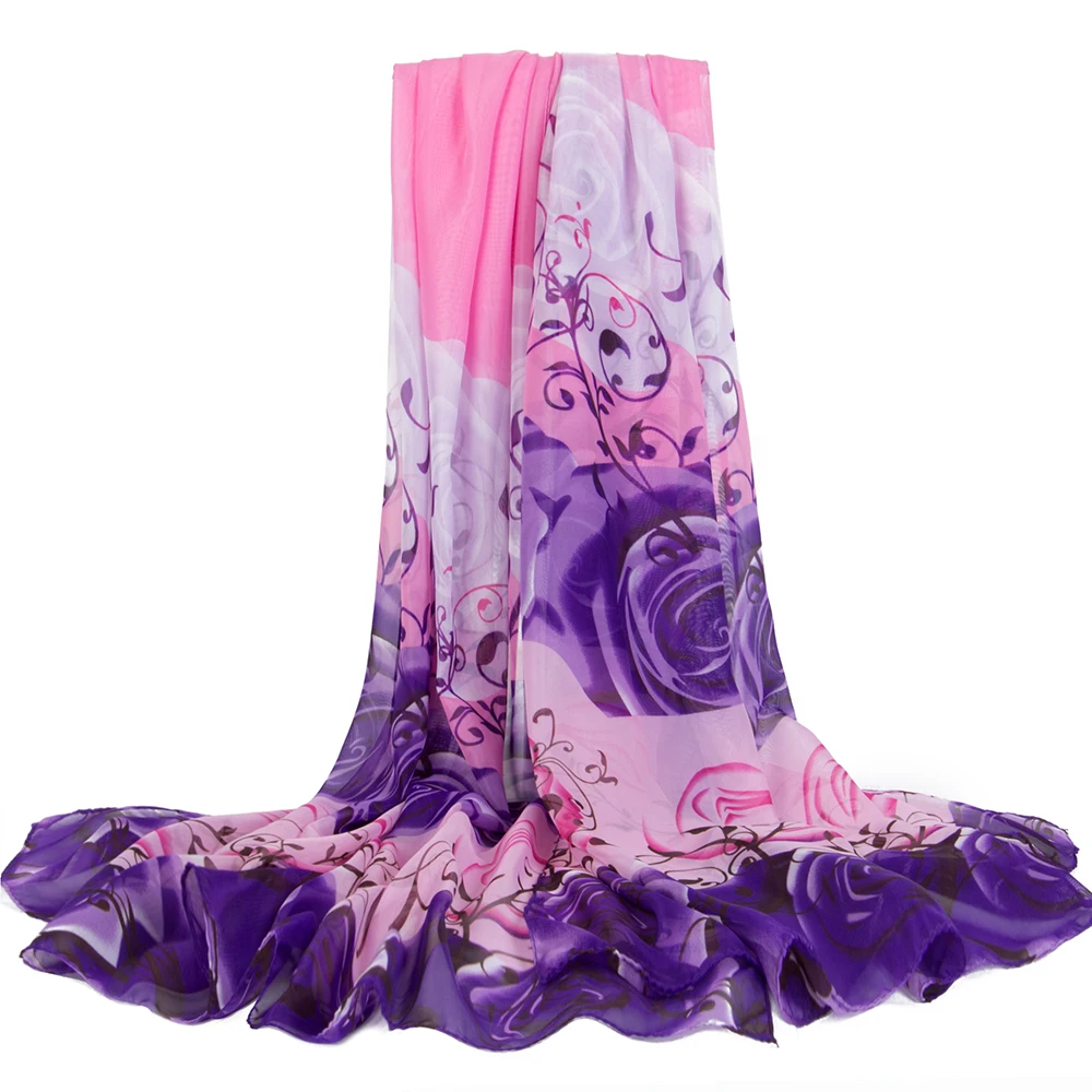 

100*180 см модные длинные тонкие весенне-осенне-зимние женские длинные шарфы из вискозы с цветочным принтом SCC1 большого размера