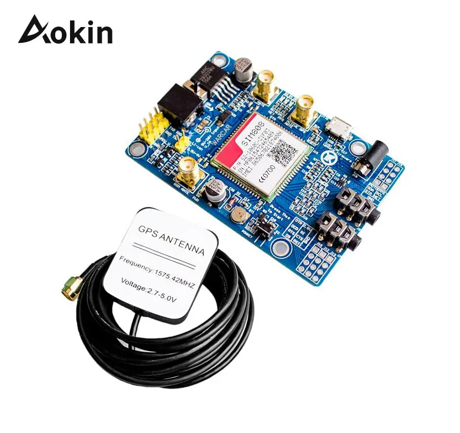 Модуль Raspberry pi 3G GSM SIM808 GPRS GPS макетная плата IPX SMA с антенной Поддержка 2G 4G SIM-карты |