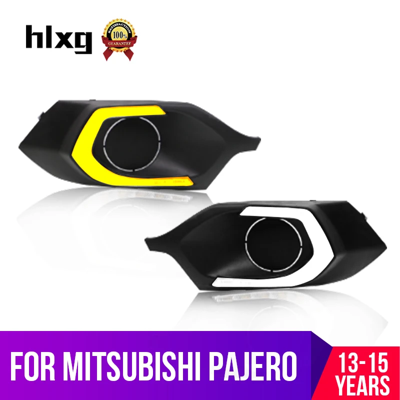 Hlxg 2 шт. 12 В светодиодные дневные ходовые огни DRL подходят для Mitsubishi Pajero Sport 2013 2014 2015