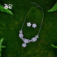 be 8 beautiful flower design colorful necklace and stud earring sets wedding bridal jewelry for woman bijoux femme ensemble s060