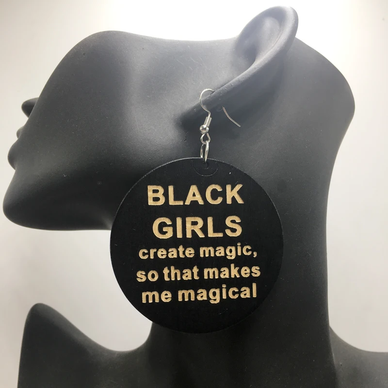 

5pairs/lot Black Girls Wooden Earrings