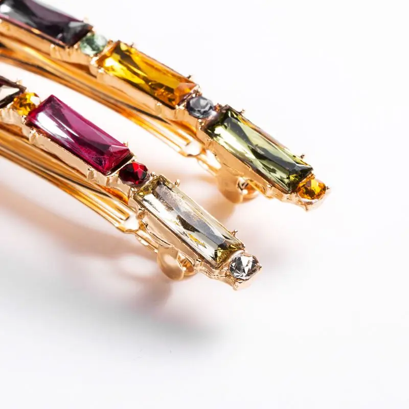 4 шт./компл. заколки для волос окрашенные искусственные бриллиантовые блестящие