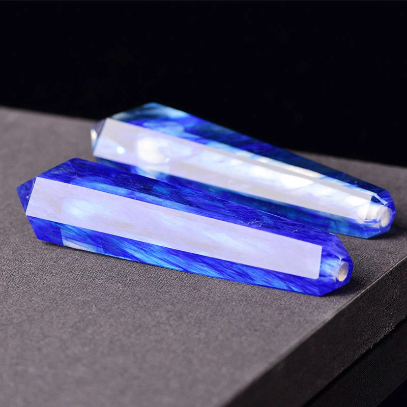 Синие плавильные хрустальные курительные трубы Рейки Исцеление натуральный