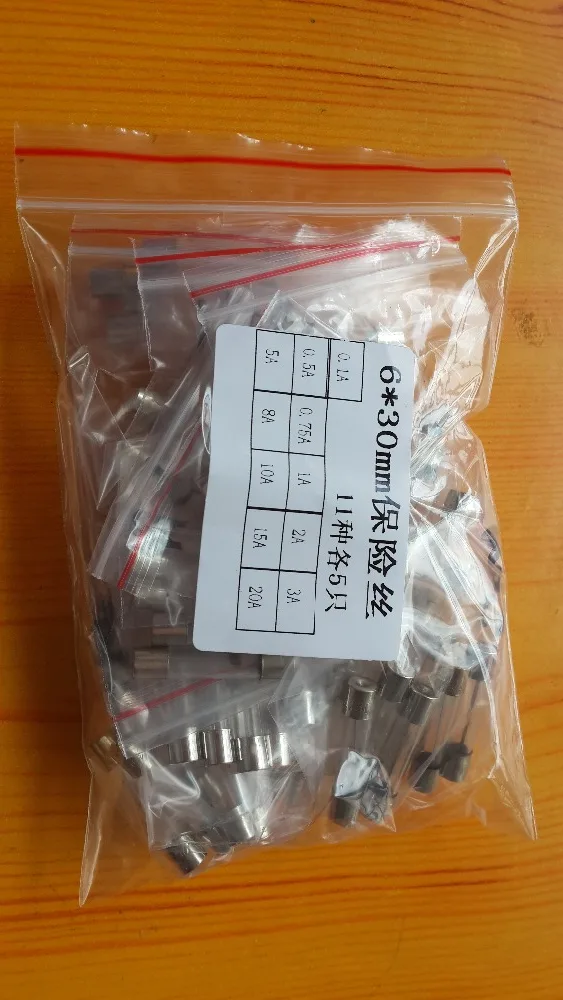 6*30 Fast Quick Blow Glass Tube Fu se Assortment Kit 6x30MM 0.1A 0.75A 0.5A 1A 2A 3A 5A 8A 10A 15A 20A/250V Free Shipping IC | Электронные