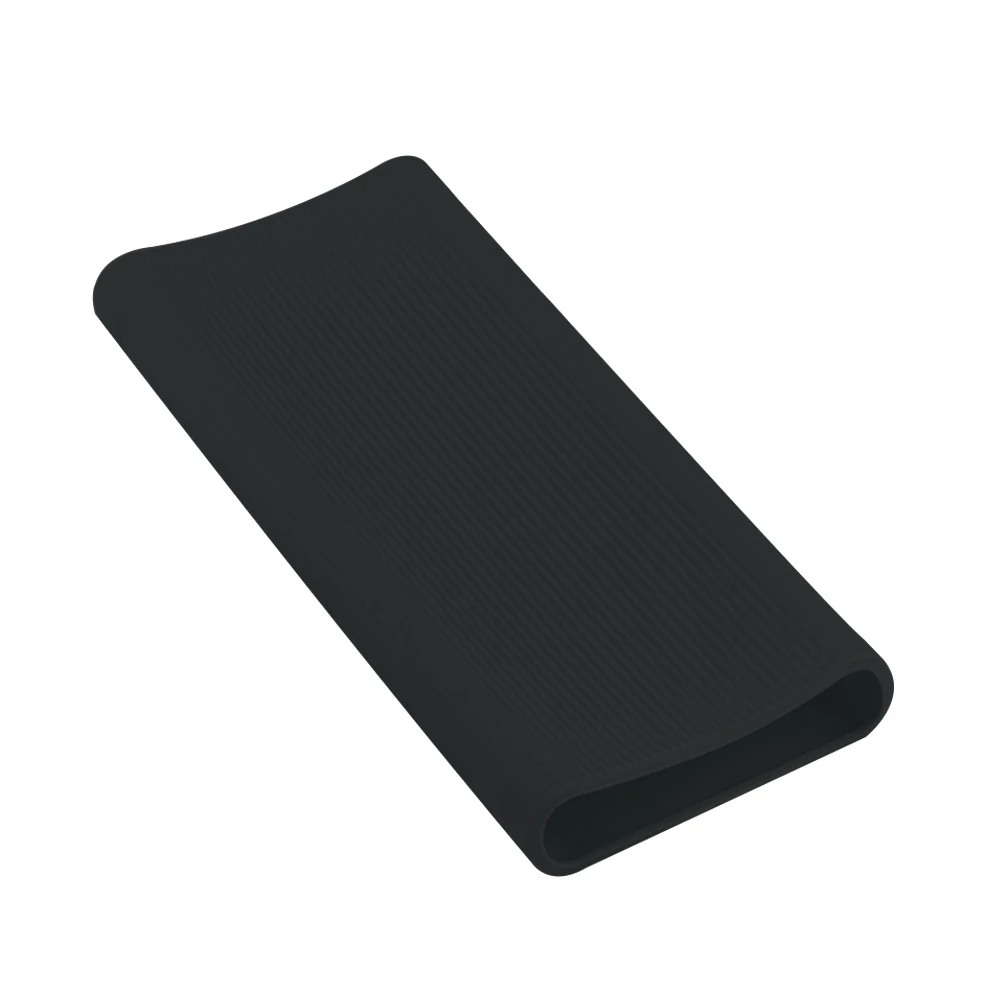 Черный Силиконовый чехол для Xiaomi power Bank, новинка 2 поколения, 10000 мАч, PLM09ZM, резиновая оболочка, чехол, сумки для портативного внешнего аккумулятора - Цвет: Черный