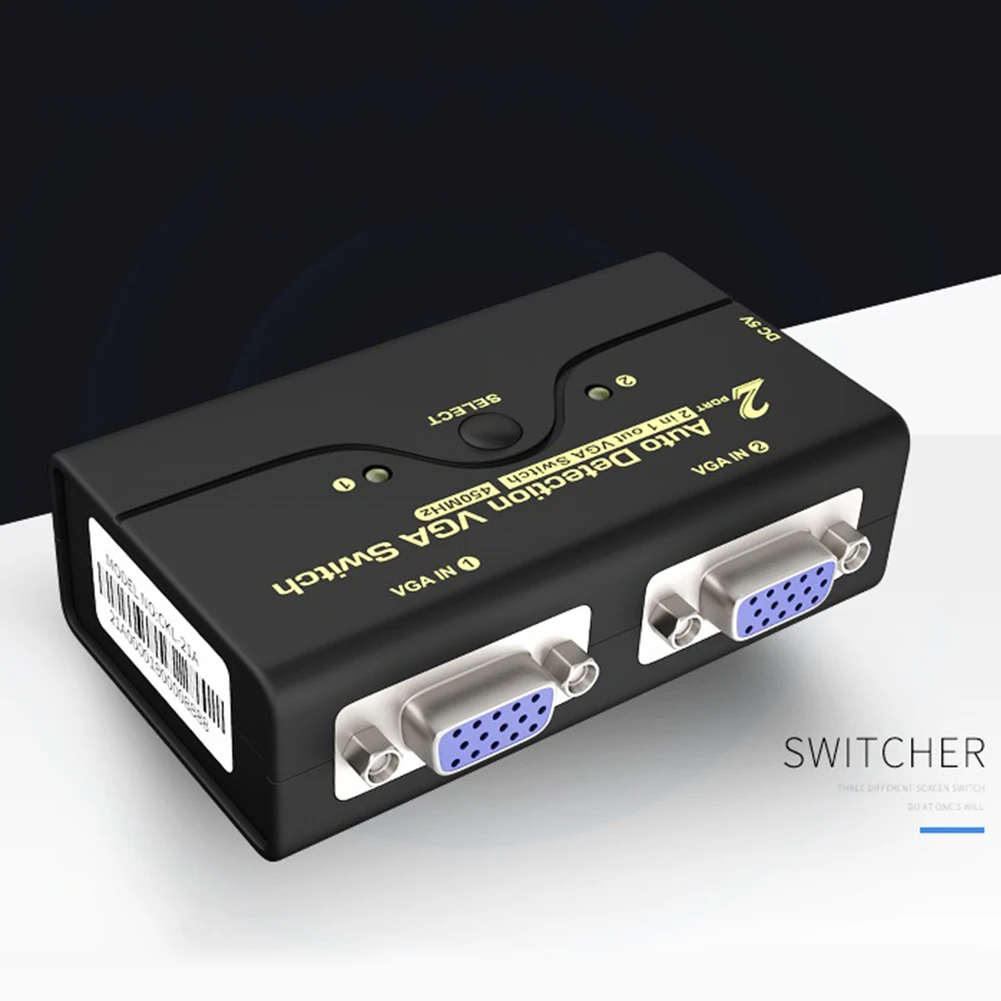 2 шт. Стабильный передачи VGA Splitter прочный данных мониторы синхронизации ноутбука