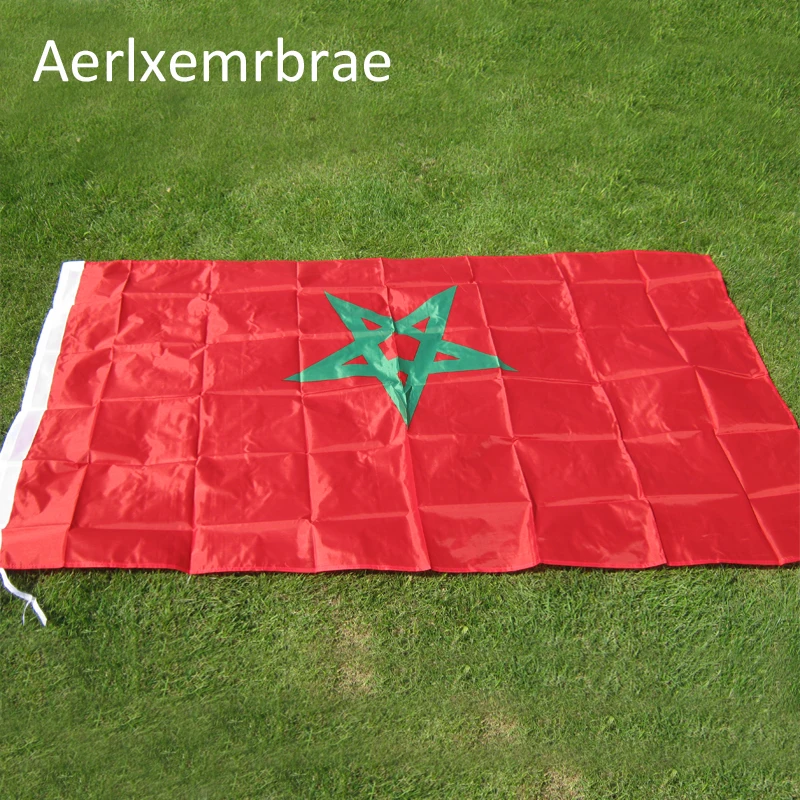 Бесплатная доставка флаг aerlxemrbrae 90*150 см Марокко полиэфирный 5*3 фута высокое