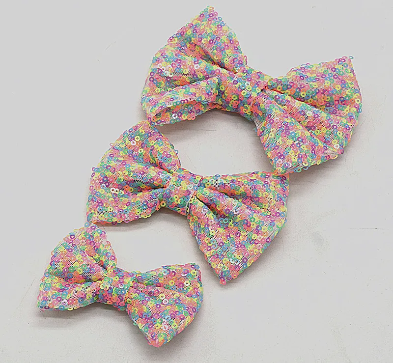 30 pcs/lot 8cm 10cm 12cm colorful sequin bow 2019 hot sale DIY hair accessories |