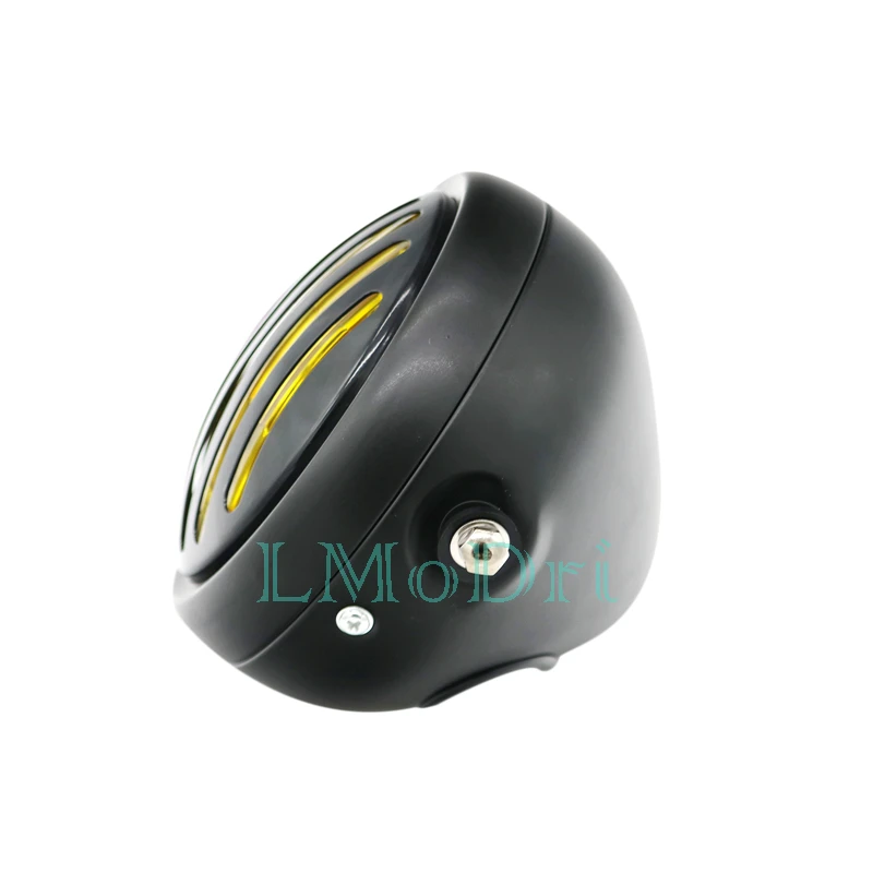 LMoDri Motorcycle Front Headlight Motorbike Modified Headlamp With Mesh Cover For Harley /Bobber CG GN |